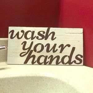 Shabby chic wood hanging sign